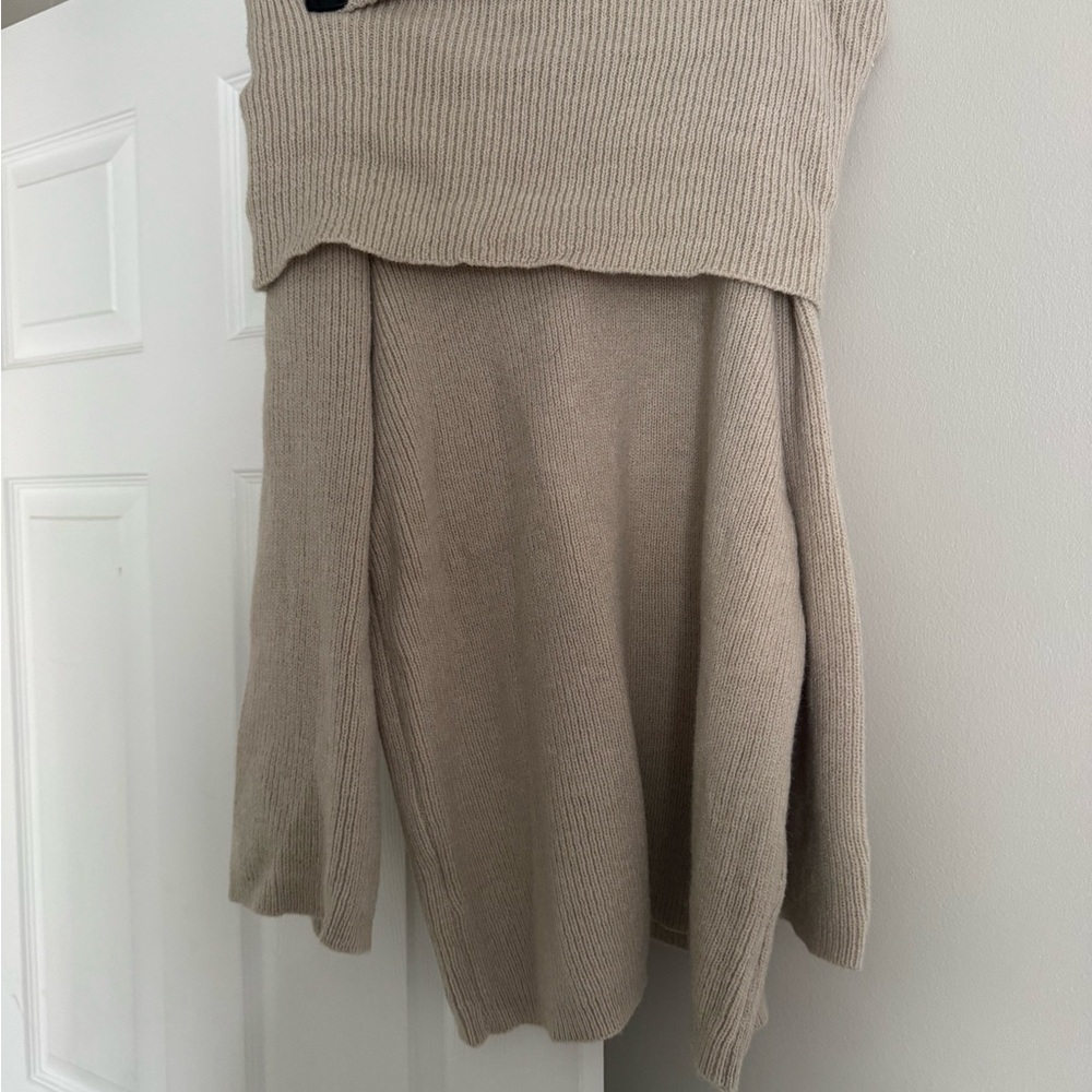 SHEIN Beige Knit Off-Shoulder Dress